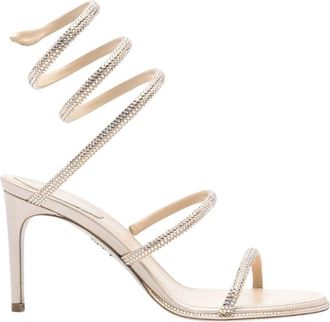 Rene Caovilla Natural Cleo Rhinestone Heels