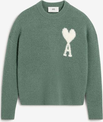 Ami Pullover mit Rundhalsausschnitt aus Alpakawolle Ami de Coeur