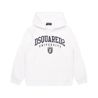 Dsquared2 White Jumper Sporty Casual Trendy - male - Dsquared2 - Kids Sweatshirts - White - 12 Y - Kids