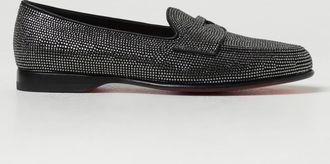 Santoni Mocassino Santoni in camoscio con strass all over