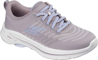 Skechers GO WALK 8 Britt Textile Womens Taupe/Blue Standard Trainers - Size UK 3