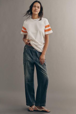 Pilcro Standard Issue High-Rise Pull-On Tapered Cargo Jeans