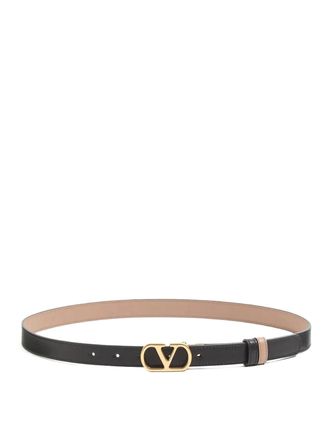Valentino Garavani Buckle Belt Nero/Smokey Brown