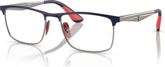 Ray-Ban 55mm Rectangle optical glasses in Blue at Nordstrom