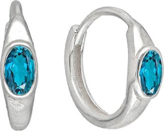 Tiramisu Silver 0.60 Ct. Tw. London Blue Topaz Huggie Earrings