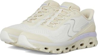 Skechers Glide Step Sole Hands Free Slip-Ins Womens Shoes Natural/Purple : 7.5 B - Medium, Mesh