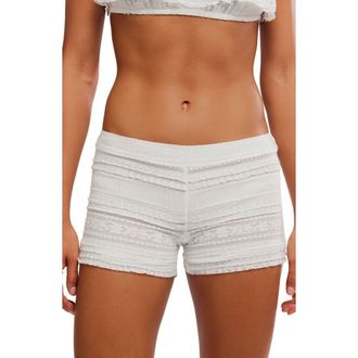 Free People Front Row Lace Mini Shorts in Clean Ivory at Nordstrom, Size X-Small