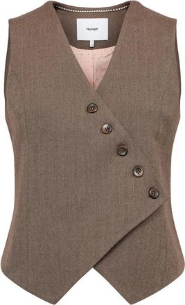 N&uuml;mph Gilet - - Jackets - Donna - Marrone - M
