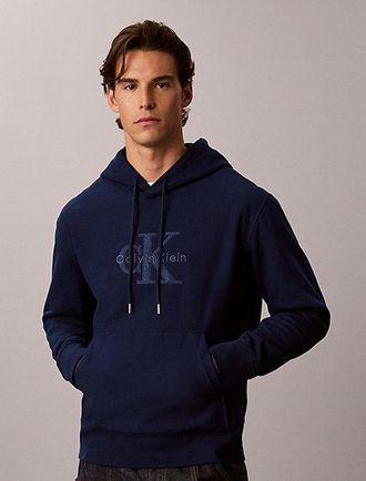 Calvin Klein Sudadera Con Capucha De Felpa Con Logo Denim