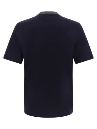 Brunello Cucinelli Logo-Graphic Cotton T-Shirt - Navy