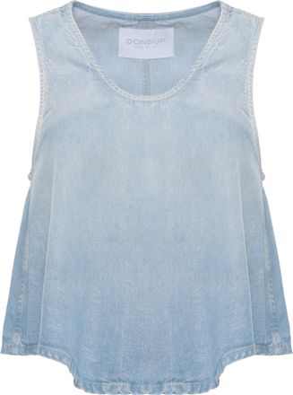 Dondup Blue Flared Denim Tank Top