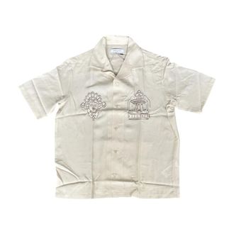 Maison Kitsun&eacute; Short Sleeve Shirt - male - Maison Kitsun&eacute; - Short Sleeve Shirts - Beige - M - Shirts