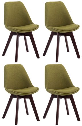 Clp Clp - Set De 4 Sillas Borneo Para Comedor En Tela Verde Nogal