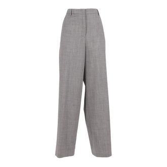 Fabiana Filippi Ankle-length Wide Trousers in Frescolana - female - Fabiana Filippi - Wide Trousers - Gray - XS - Trousers