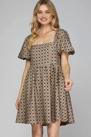 She + Sky Bow Woven Dress With Pockets In Espresso