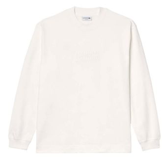 Lacoste Heren Katoenen Los T-shirt Met Lange Mouwen (Cr&egrave;me)