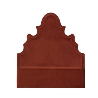 Robin des Bois Cabecero de cama estilo shabby chic en terciopelo de caramel cuivr&eacute;