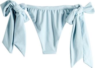 Faithfull The Brand Costa Tie-fastening Bikini Briefs - Light Blue - L (UK14 / L)