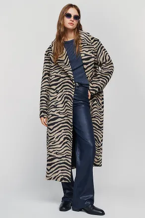 Anthropologie Maeve Oversized Animal Print Coat Jacket