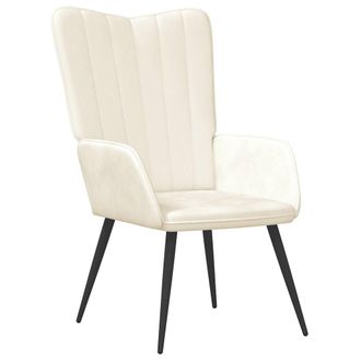 vidaXL Sill&oacute;n De Relax De Terciopelo Blanco Crema Vidaxl
