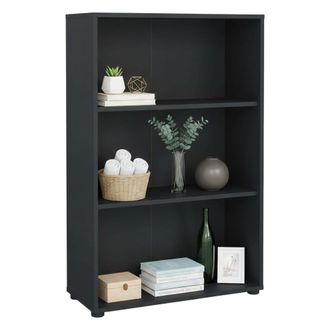 Dmora Dmora - Estante Para Libros Sparto, Estante De Oficina, Porta Libros M&oacute;vil, Biblioteca, 80x34 H124 Cm, Gris
