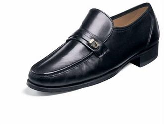 Florsheim Mens Como Moc Toe Slip-On Dress Shoe In Black - Imperial Line