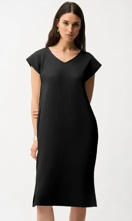 Joseph Ribkoff Sheath V-Neck Midi Dress In Black
