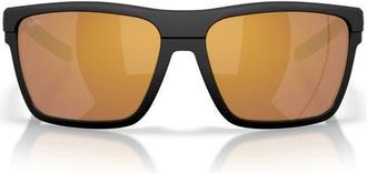 Costa Pargo 61mm Polarized Square Sunglasses in Net Plus Black /Gold 580G at Nordstrom