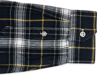 Purple PLAID FLANNEL LS SHIRT BLACK CASUAL BUTTON-DOWN SHIRTS