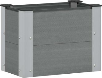 vidaXL Arriate Elevado Gris 50 X 30 X 36 Cm Wpc Y Aluminio Vidaxl