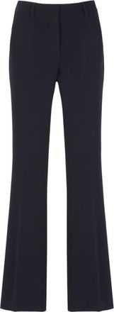 Alberto Biani Broek met centrale persvouw en wijde pijpen - Dames - Straight fit broeken - Blauw - XS - Polyester - Broeken