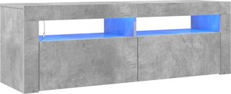 vidaXL Vidaxl - Mueble De Tv Con Luces Led Gris Hormig&oacute;n 120x35x40 Cm