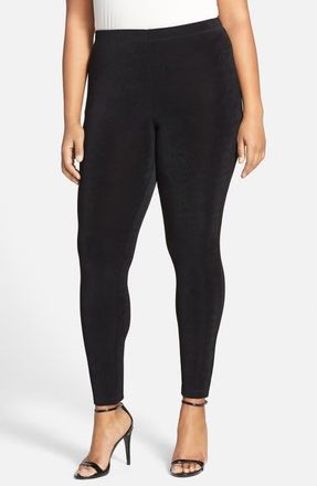 Vikki Vi High Rise Stretch Knit Slim Pants in Black at Nordstrom, Size 3X