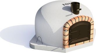 Movelar Horno De Le&ntilde;a Exterior De Obra Vulcano Esquina Blanco 100x100x73 Cm Sin Aislamiento Horno De Rinc&oacute;n Para Jard&iacute;n O Terraza - Ref: 7010/1 - Movelar