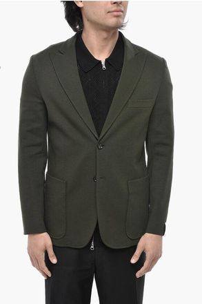 Paolo Pecora Slim-Fit Jersey Blazer With Patch Pockets size 46