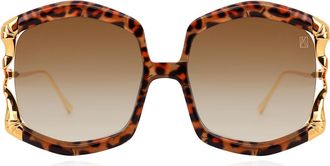 Anna-Karin Karlsson LA VIE EN ROSE Leopard Womens Sunglasses Brown Size 56