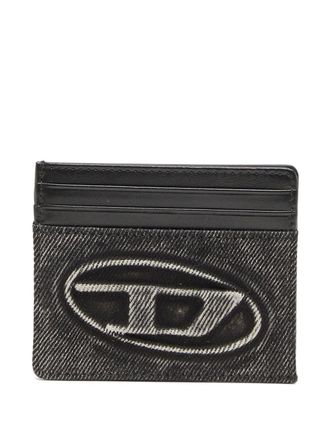 Diesel logo-embossed card case - Black