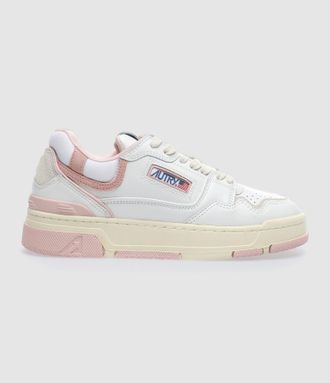 Autry Baskets CLC Cuir Blanc Rose