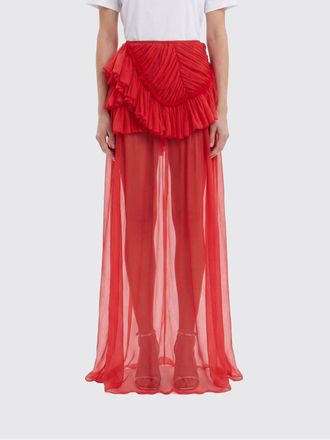 Dries Van Noten Silk Skirt with Ruffles