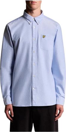 Lyle & Scott Overhemden, Heren, Blauw, XL, Katoen, Blauw Klassiek Overhemd Lange Mouw