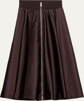 Prada Re-Nylon Zip-Front Midi Skirt