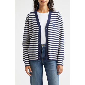 Marimekko Adde Patja Stripe Cardigan in Dark Navy Off-White at Nordstrom Rack, Size X-Large