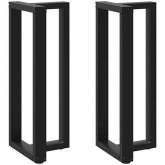 vidaXL Patas Para Mesa De Bar En Forma De T (2 Unidades), Color Negro, 40 X 35 X (100-101) Cm, Acero Vidaxl