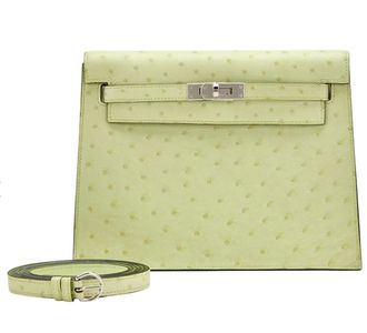 Herm&egrave;s Herm&egrave;s Kelly Danse Autruche Jaune Bourgeon Gold Hardware