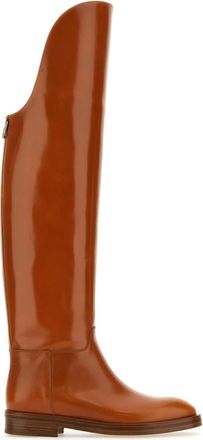Durazzi Milano Caramel Leather Equestran Boots
