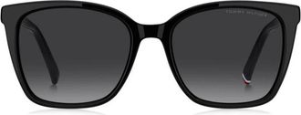 Tommy Hilfiger TH 2226/S Rechthoekige Zonnebril - Dames - Zonnebrillen - Zwart - ONE Size - Accessoires