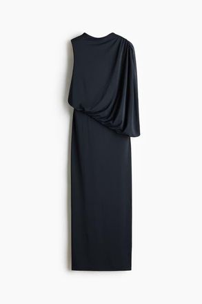 H&M Draped Maxi Dress in Black at Nordstrom, Size X-Small