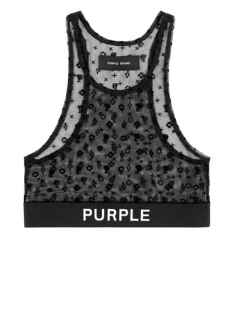 Purple Top met monogram - Zwart