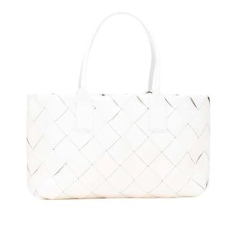 Bottega Veneta Pre-owned Handbags, female, White, Size: ONE SIZE Pre-owned Woven Lambskin Tote