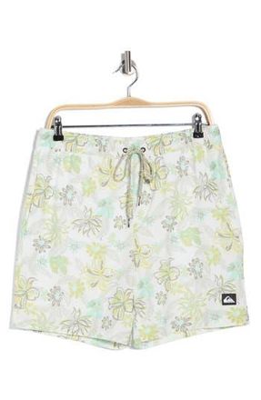 Quiksilver Vacancy Volley Swim Trunks in White at Nordstrom Rack, Size X-Large